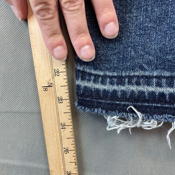 Old Navy Jeans Women Size 12 Blue Boyfriend Fit Frayed Hem Button Zip Fly Casual - Picture 7 of 8